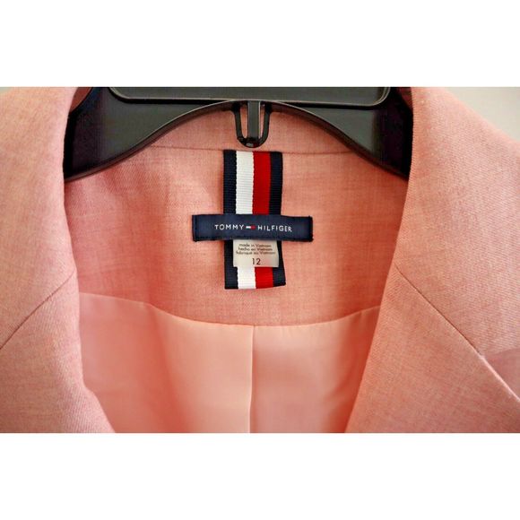 Tommy Hilfiger H31JV904 Women's Sz 12 Misty Rose Pink Single Button Blazer - Picture 3 of 11